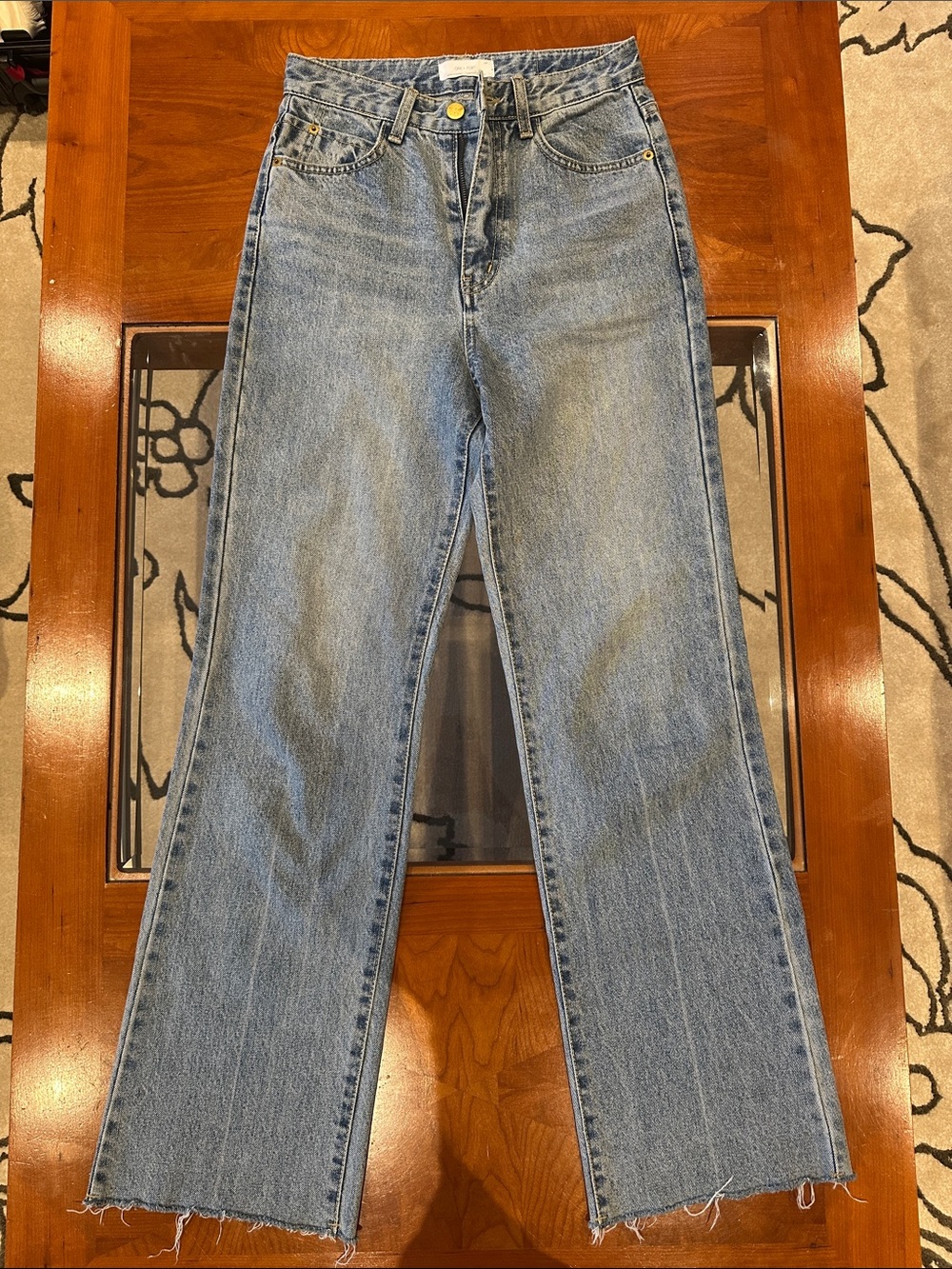 OAK + FORT Light Blue Straight Leg Women's Jeans